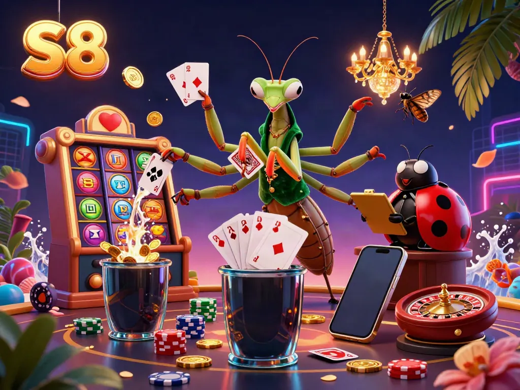 Engaging scene showcasing S8 themed game action with vibrant casino elements.