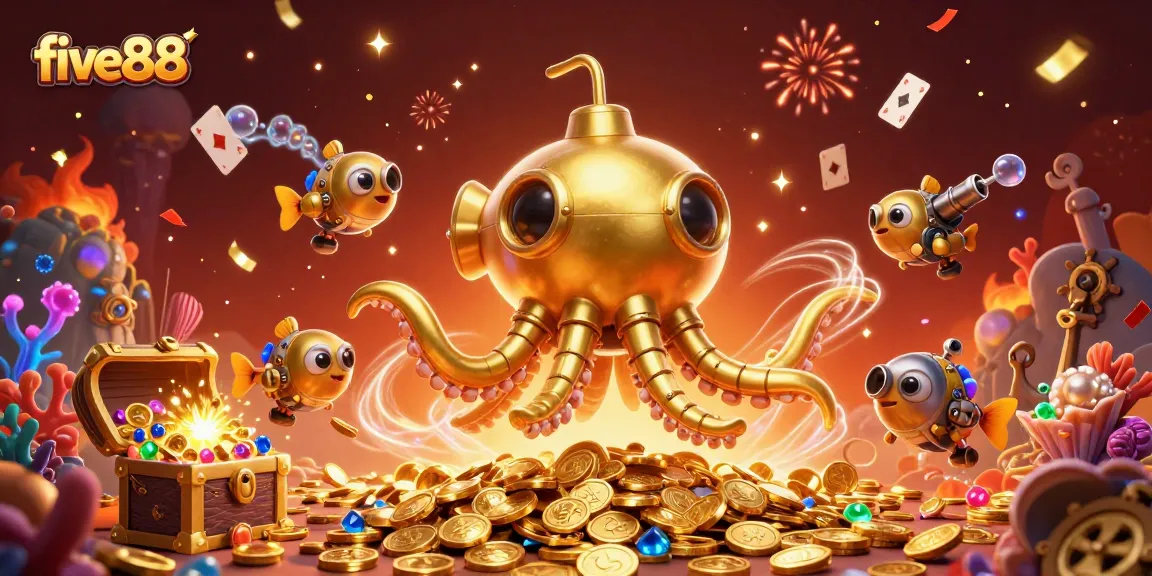 Experience winning with five88's dynamic casino adventure illustration packed with excitement.