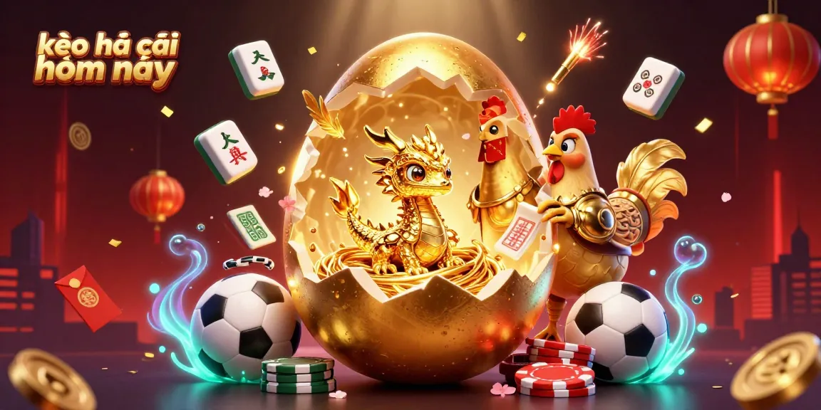 Experience kèo nhà cái hôm nay with a dynamic golden dragon and vibrant sports betting elements