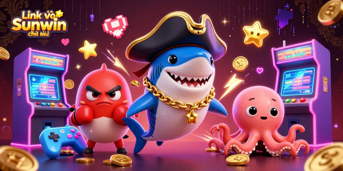 Win big with Link vào Sunwin chính thức as pirate shark, pufferfish and octopus dive into a vibrant casino adventure.