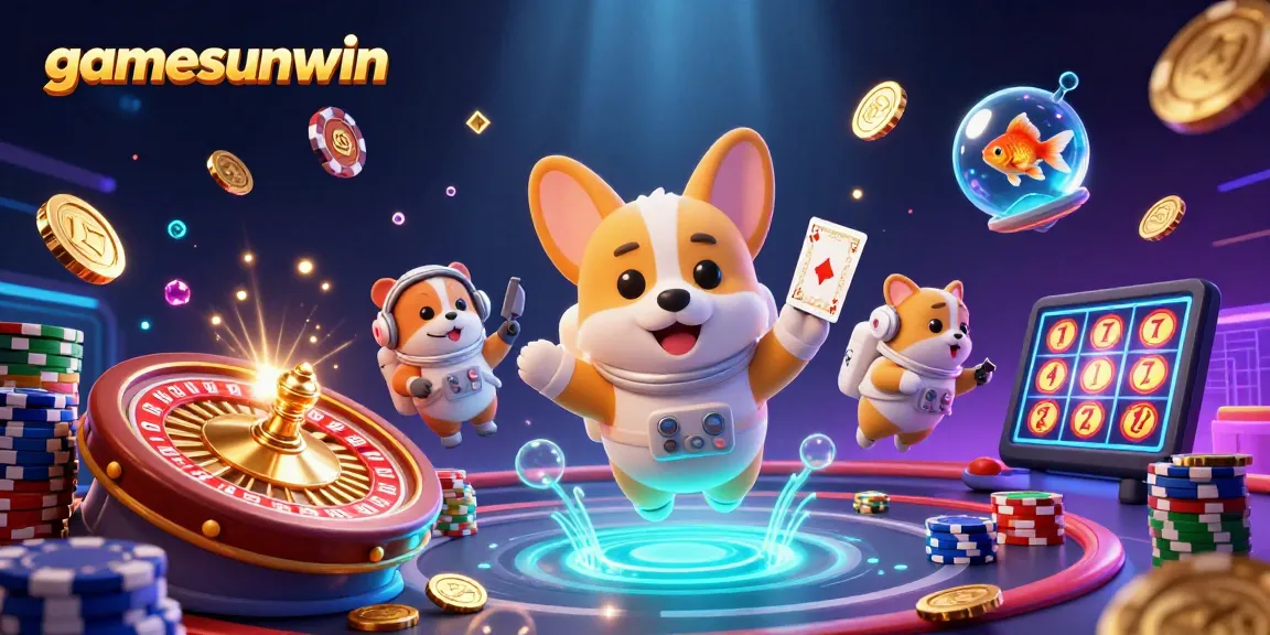 Experience gamesunwin with a thrilling space-themed casino scene featuring vibrant characters and dynamic game elements.